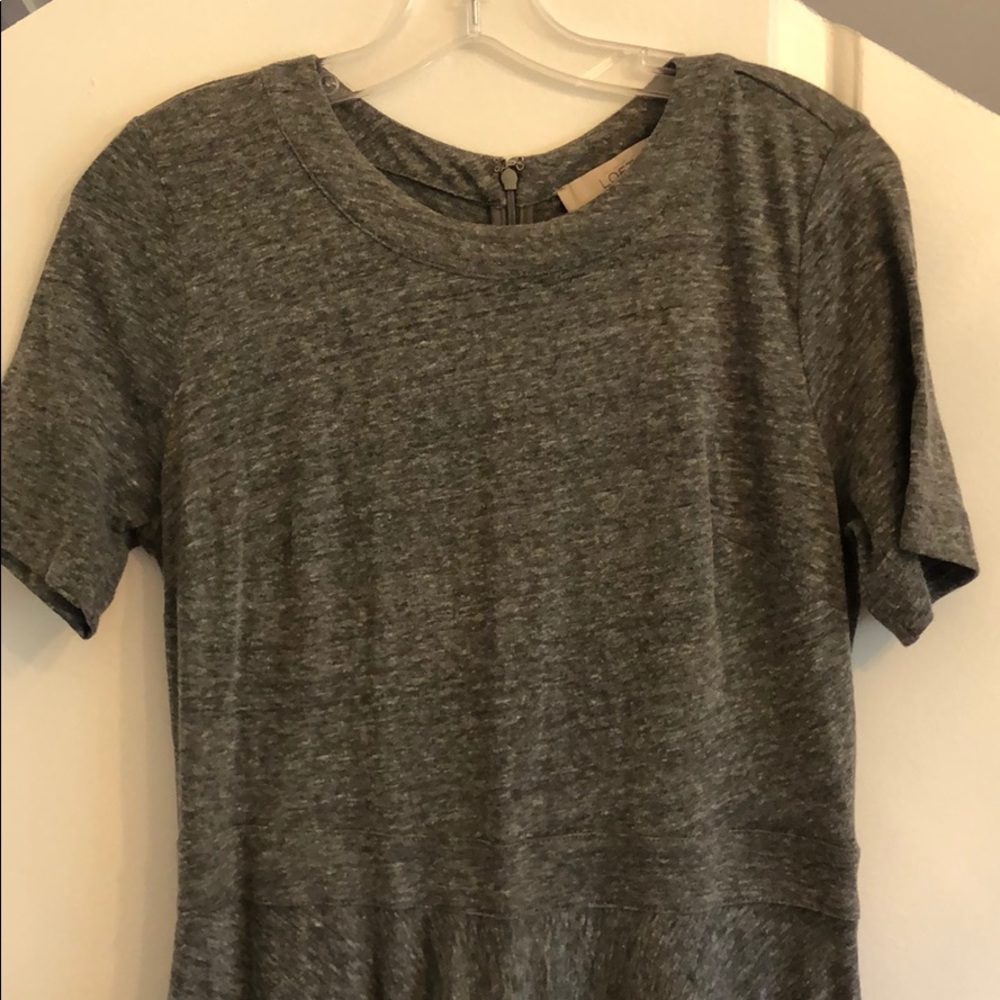 LOFT gray flowy t shirt dress